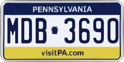 PA license plate MDB3690