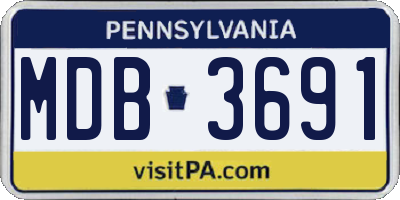 PA license plate MDB3691