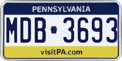 PA license plate MDB3693