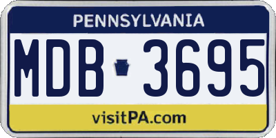 PA license plate MDB3695