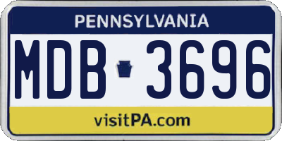 PA license plate MDB3696