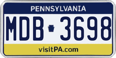 PA license plate MDB3698