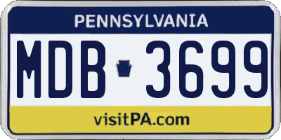 PA license plate MDB3699