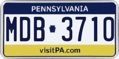 PA license plate MDB3710