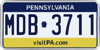 PA license plate MDB3711