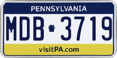 PA license plate MDB3719