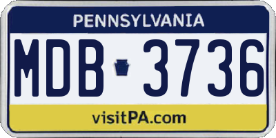 PA license plate MDB3736