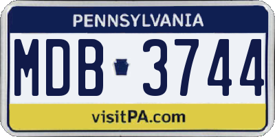 PA license plate MDB3744