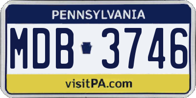 PA license plate MDB3746