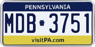PA license plate MDB3751