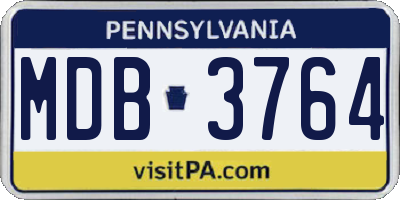 PA license plate MDB3764