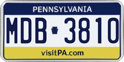 PA license plate MDB3810