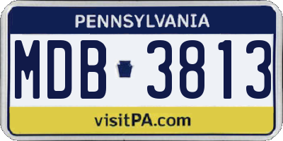 PA license plate MDB3813