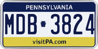 PA license plate MDB3824