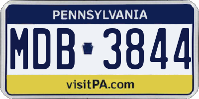 PA license plate MDB3844