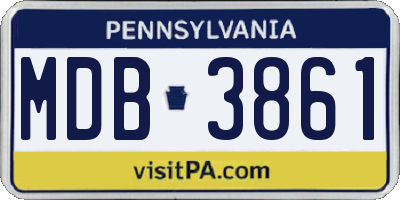 PA license plate MDB3861