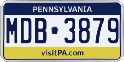 PA license plate MDB3879