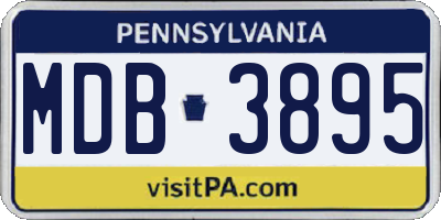 PA license plate MDB3895