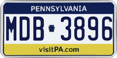 PA license plate MDB3896