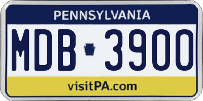 PA license plate MDB3900