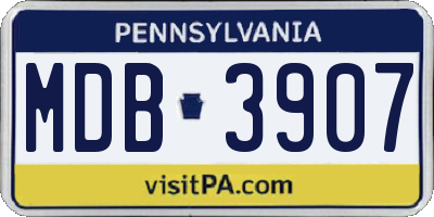 PA license plate MDB3907