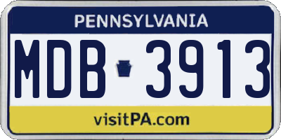 PA license plate MDB3913