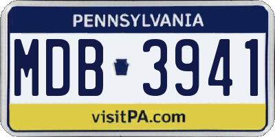 PA license plate MDB3941
