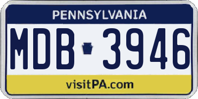 PA license plate MDB3946