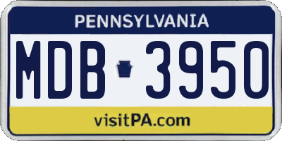 PA license plate MDB3950