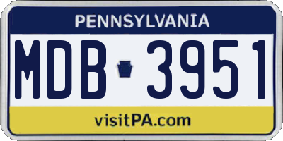 PA license plate MDB3951