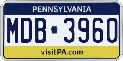PA license plate MDB3960