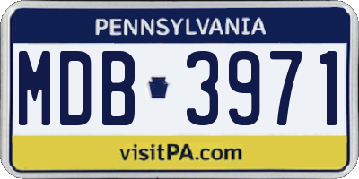 PA license plate MDB3971