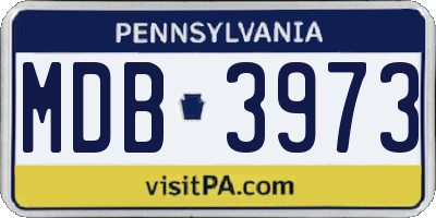 PA license plate MDB3973