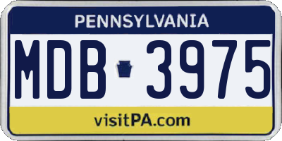 PA license plate MDB3975