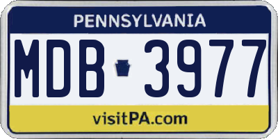 PA license plate MDB3977