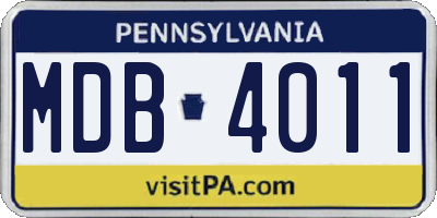 PA license plate MDB4011