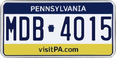 PA license plate MDB4015