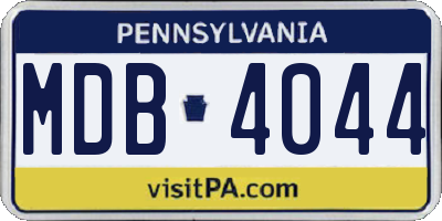 PA license plate MDB4044