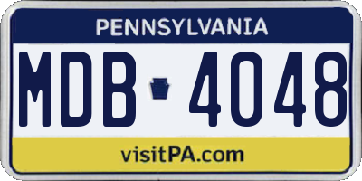 PA license plate MDB4048
