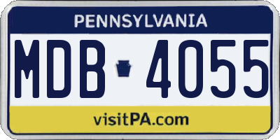 PA license plate MDB4055