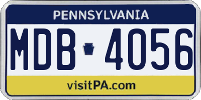 PA license plate MDB4056