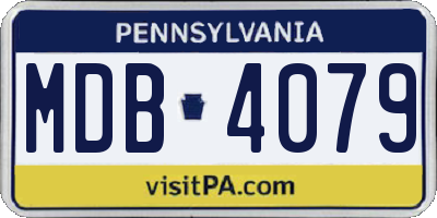 PA license plate MDB4079