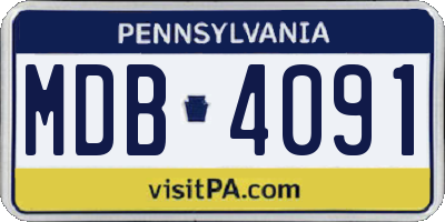 PA license plate MDB4091