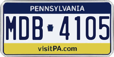 PA license plate MDB4105