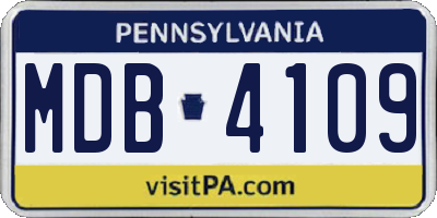 PA license plate MDB4109