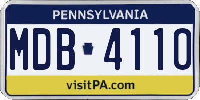 PA license plate MDB4110