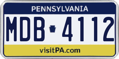 PA license plate MDB4112