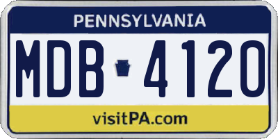 PA license plate MDB4120