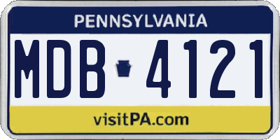 PA license plate MDB4121