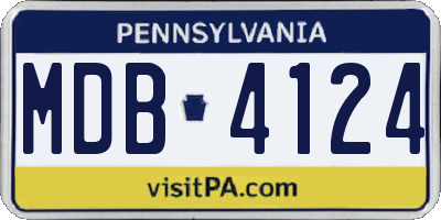 PA license plate MDB4124